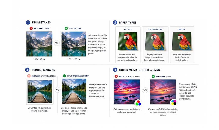 Printing a 4×4 Photo Common Mistakes & Fixes